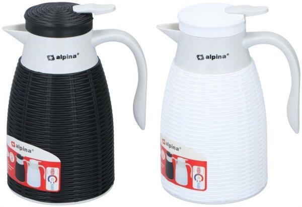 Isolierkanne 1 Liter 2Fb. Rattanoptik