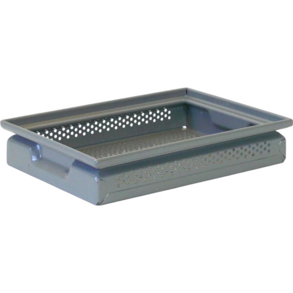 Ablagekiste 4,5 Liter 275x368x70mm, gerade, niedrig, perforiert, lackiert, stapelbar