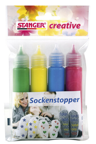 Creativ-Set Sockenstopper 4er Set grün, gelb,blau, rot STANGER