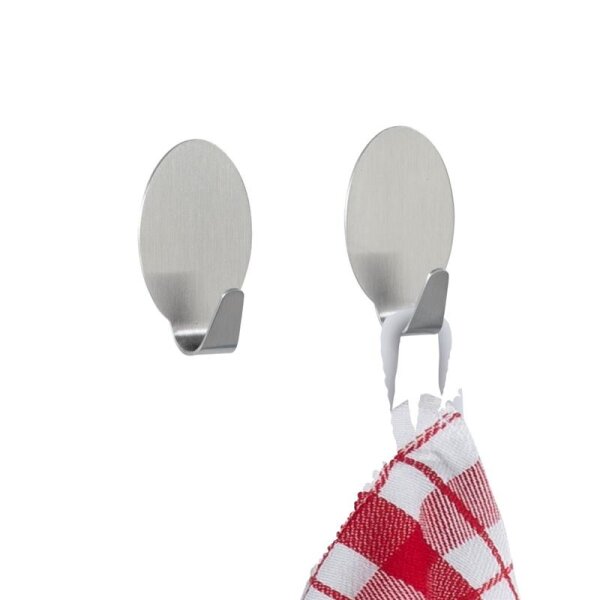 Maxihaken 2er Edelstahl matt i.Blister