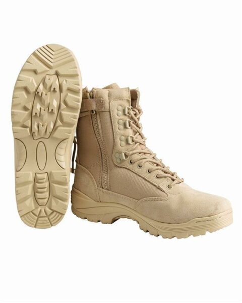 TACTICAL BOOT M.YKK ZIPPER KHAKI Gr. 40/US 7 MIL-TEC