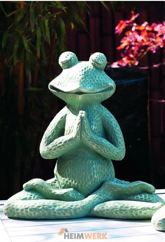 Yoga Frosch grüngold Dekorationsfigur