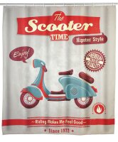 Duschvorhang Vintage Scooter 180x200cm,inkl....