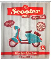 Duschvorhang Vintage Scooter 180x200cm,inkl. Duschvorhangringe WENKO