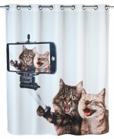 Duschvorhang Selfie Cat 180x200cm, Flex-Anti-Bakteriell...