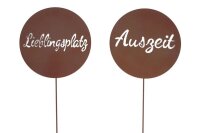 Rostlook Gartenschild "Rusty" mit Stick,...