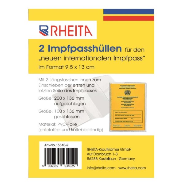 Impfpasshüllen 2er für den neuen internationalen Impfausweis 200x136mm