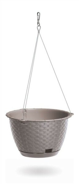 Blumenampel mit Metallaufhängung RATOLLA RUND W mocca Höhe 14,2cm,Ø 21,7cm Kunststoff