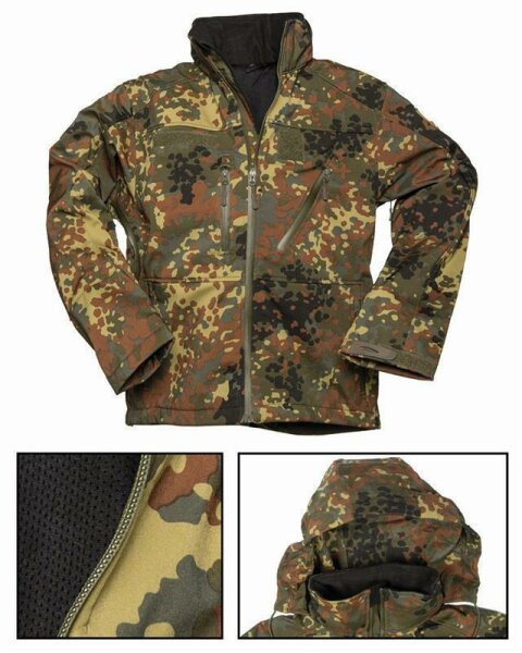 SOFTSHELL JACKE SCU 14 FLECKTARN Gr. S MIL-TEC