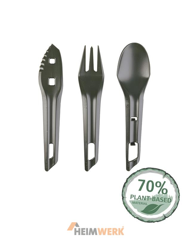 THE OCYS™ (OUTDOOR CUTLERY SET) WILDO® OLIV MILTEC