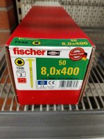 FISCHER Power-Fast 8,0x400 TK gevz TG TX Tellerkopf gelb...