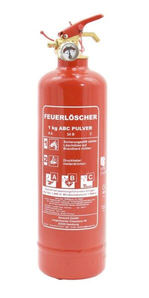 ABC Pulverfeuerlöscher 1kg tragbar, EN3-7 inkl. Wandhalterung