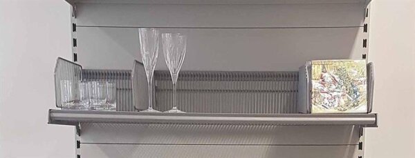 Gitterkorb/Drahtwendekorb Ladenregal 100x37cm graualuminium RAL 9007 Tegometall gebraucht/neuwertig