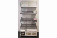 Gitterkorb/Drahtwendekorb Ladenregal 100x37cm graualuminium RAL 9007 Tegometall gebraucht/neuwertig