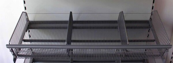 Gitterkorb/Drahtwendekorb Ladenregal 100x47cm graualuminium RAL 9007 Tegometall gebraucht/neuwertig