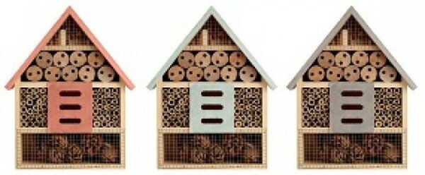 Insektenhotel 20x9x30cm Hotel für Insekten coral, grün, grau