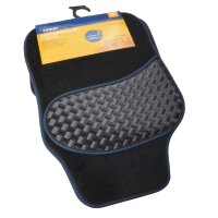 Autoteppich-Set Alu-Look-Pad 4-tlg. anthrazit mit blauem Rand 64x42/42x32cm FILMER