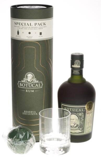 Botucal Reserva Exclusiva im Set mit Glas und Eiskugelform 0,7 Liter 40% Vol.