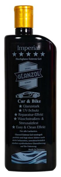 Original Glanzol Imperial Hochglanz Gel Cars & Bikes 500ml Autopolitur