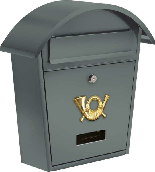 BRIEFKASTEN 380x320x105MM GRAU STAHL