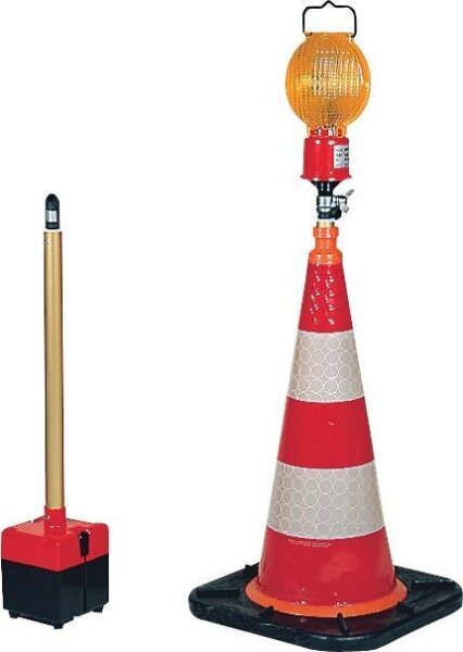 Leitkegel-Blitzleuchte f.Batterie- o. Akkubetrieb