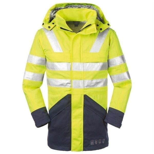 4Protect Multinorm-Warn-Wetterschutz-Jacke EDMONTON Gr. M, leuchtgelb/navy