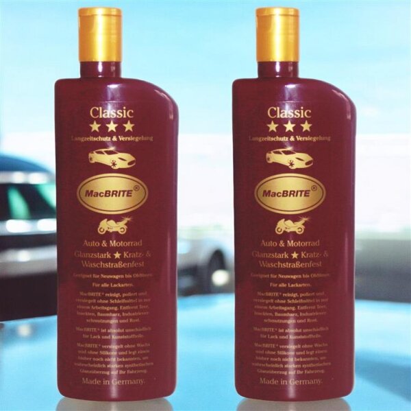 MacBRITE Classic Autopolitur Langzeitschutz & Versiegelung 2 x 500ml / 2er Set