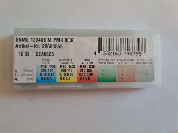 Drehwendeplatte 7er negativ SNMG 120408 M PMK 9030 WerkzeugHERO