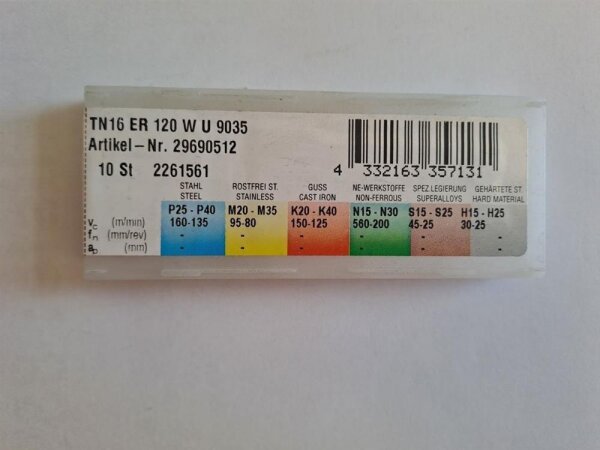 Fräs-Wendeschneidplatte 10er Pack SNHQ 1205AZEN F KNH 9110