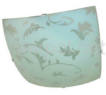Deckenleuchte Floral 30x30 Milchglas m.Muster inkl. E14 11W