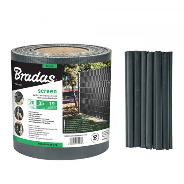 Zaunband 19cmx35m 1 Stk./Schrumpffolie, anthrazit
