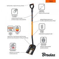 Bradas Stahl-Schaufel, Länge 1.250 mm, schwarz/orange
