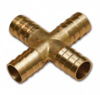 8 mm Schlauchverbinder mit Stecknippel Messing Kreuz...