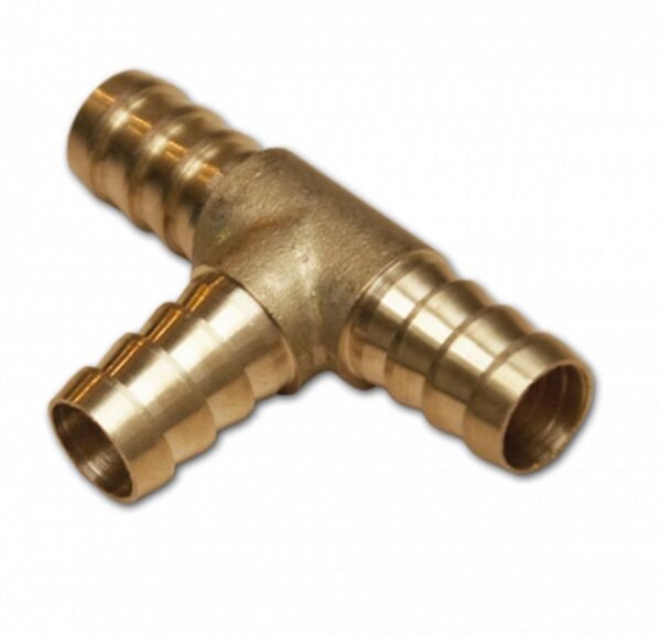 8 mm Druckluft Schlauchverbinder mit Stecknippel T-Stück Messing Druckluftanschluss