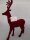 Weihnachtsfigur Hirsch H=35cm rot, Kunststoff beflockt