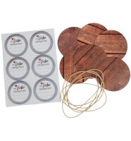 Deko-Set f.Einmachgläser 6 Stück 4f.sort.