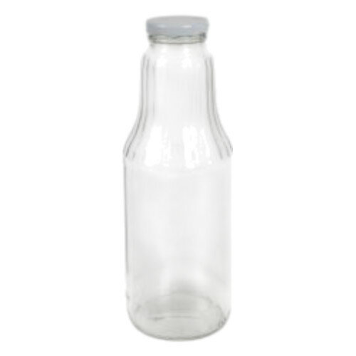 Glasflasche 700ml m.Deckel Ø43mm weiß