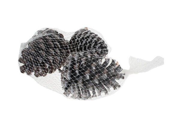 Deko-Tannenzapfen weiß, 3 Stück im Netz