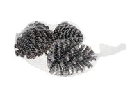 Deko-Tannenzapfen weiß, 3 Stück im Netz