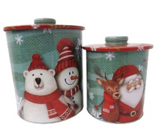 Gebäckdose 2er Set, rund 2 Designs