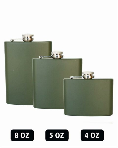 TASCHENFLASCHE EDELSTAHL OLIV 6 OZ MIL-TEC