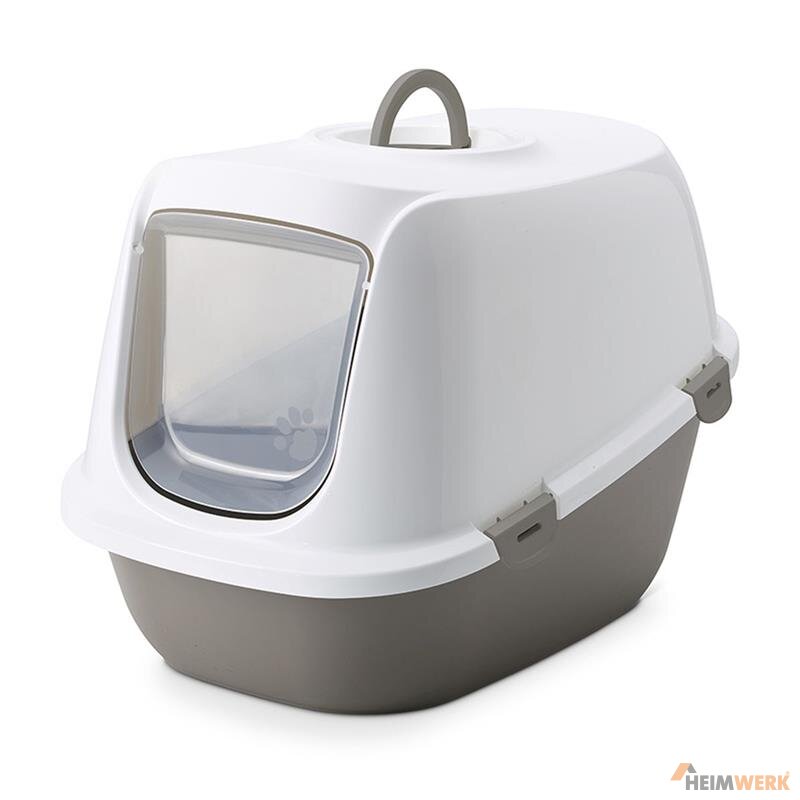 Katzentoilette Rincon Grau/weiß – Eck-Toilette Mit Rand, 58,5 X 46 X 13,5 Cm, Für Katzen