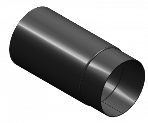 Ofenrohr Ø120,Bogenwinkel 250, Belchstärke 1,5mm schwarz