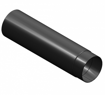 Ofenrohr Ø120, Bogenwinkel 500, Blechstärke 1,5mm schwarz