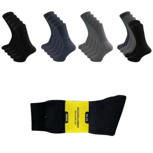 Herren Arbeitssocken 5er Gr. 39/42-43/46