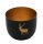 Teelichthalter Metall mit Hirsch 10x10x8,5cm schwarz/gold