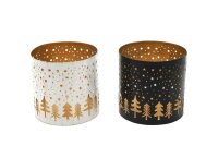 Windlicht Metall mit Stanzmuster 13x13x13cm 2Fb....