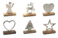 Weihnachtsmotiv auf Standfuß, Mangoholz/Aluminium,...