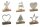 Weihnachtsmotiv auf Standfuß, Mangoholz/Aluminium, ca. 9cm, 6 Designs