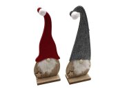 Wichtel aus Holz mit Filzhut, 29x10x5cm, 2 Farben